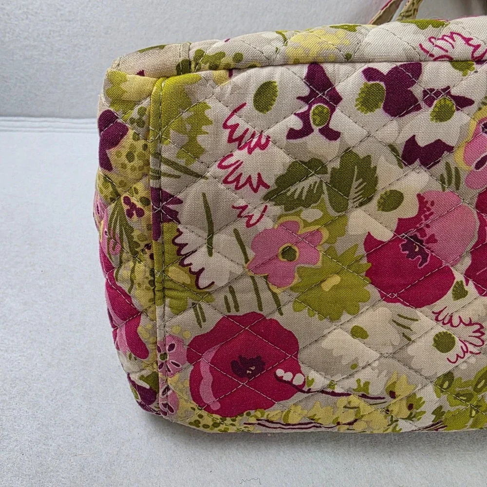 Vera Bradley Symphony in Hue Floral Quilted Cotton Shoulder Bag Pink Green